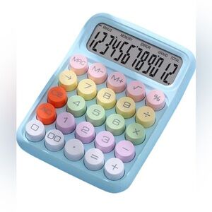 NEW - 1pc Keyboard Calculator 12-digit Mechanical Calculator Candy Sky Blue